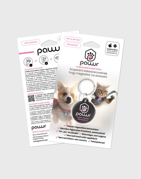 Pawwwr kisállat biléta fekete - csomagolás