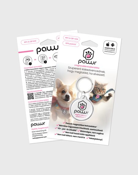 Pawwwr kisállat biléta fehér - csomagolás